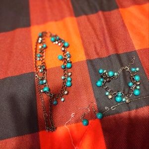 Necklace with bracelet and earrings